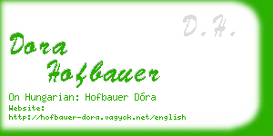 dora hofbauer business card